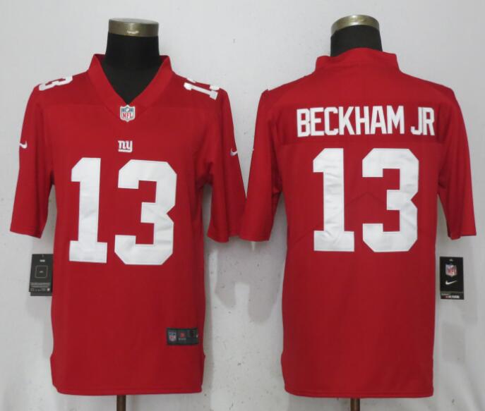 Men New York Giants #13 Beckham jr Red Vapor Untouchable Playe Nike Limited NFL Jerseys